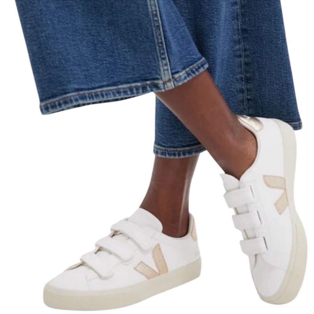 Veja Women's White and Tan Sneakers